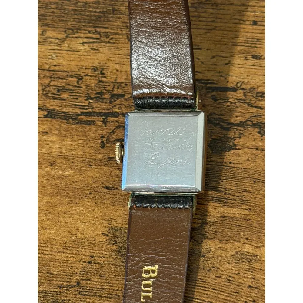 Avalon Swiss 17 Jewels Manual Wind Gold-Tone Square Watch